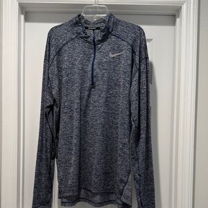 Nike Men's Running Dri-Fit Heathered Blue Quarter Zip
